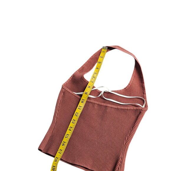 Aritzia Babaton Sculpt Knit Halter Tank, Cropped, Ribbed, Size S - Picture 5 of 7